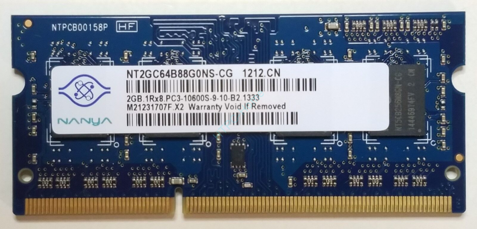 Оперативная память 2Gb Nanya NT2GC64B88G0NS-DI DDR3 1600 SODIMM  фото 1 — HTPC-Home.ru