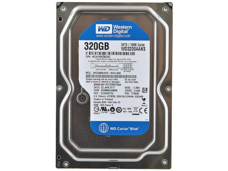 320 Gb SATA-II 300 Western Digital Caviar Blue WD3200AAKS 3.5" 7200rpm 16Mb  фото 1 — HTPC-Home.ru