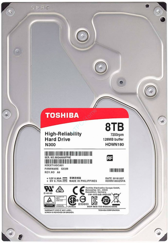 Жесткий диск 8Tb Toshiba N300 HDWN180UZSVA 3.5"