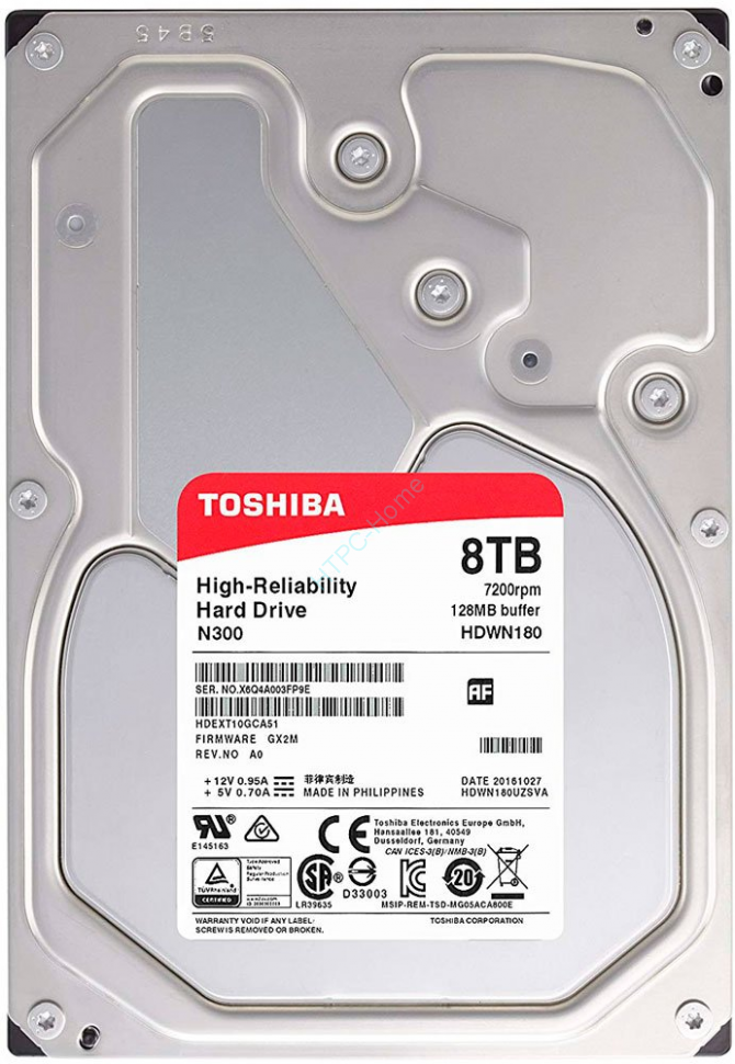 Жесткий диск 8Tb Toshiba N300 HDWN180UZSVA 3.5" фото 1 — HTPC-Home.ru