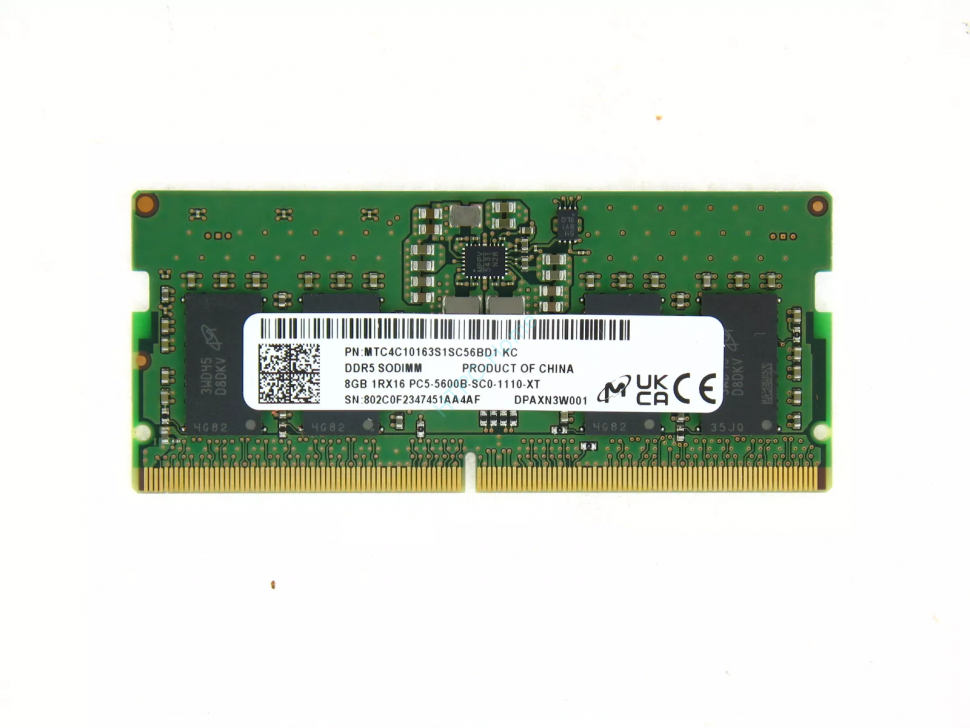 Модуль памяти 8Gb Micron MTC4C10163S1SC56BD1 DDR5 5600 SO-DIMM фото 1 — HTPC-Home.ru