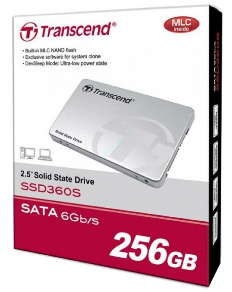 Твердотельный накопитель 256Gb SATA Transcend SSD360S TS256GSSD360S 2.5" MLC  фото 1 — HTPC-Home.ru