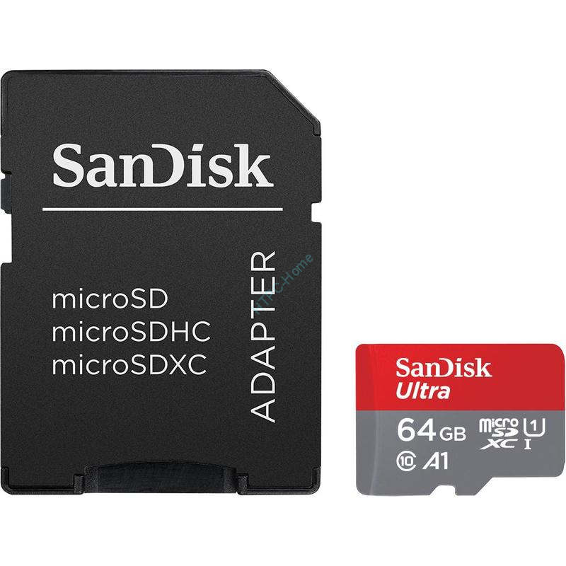 Карта памяти 64Gb SanDisk Ultra microSDXC Class 10 UHS Class 1 A1 100MB/s + SD adapter фото 1 &mdash; HTPC-Home.ru