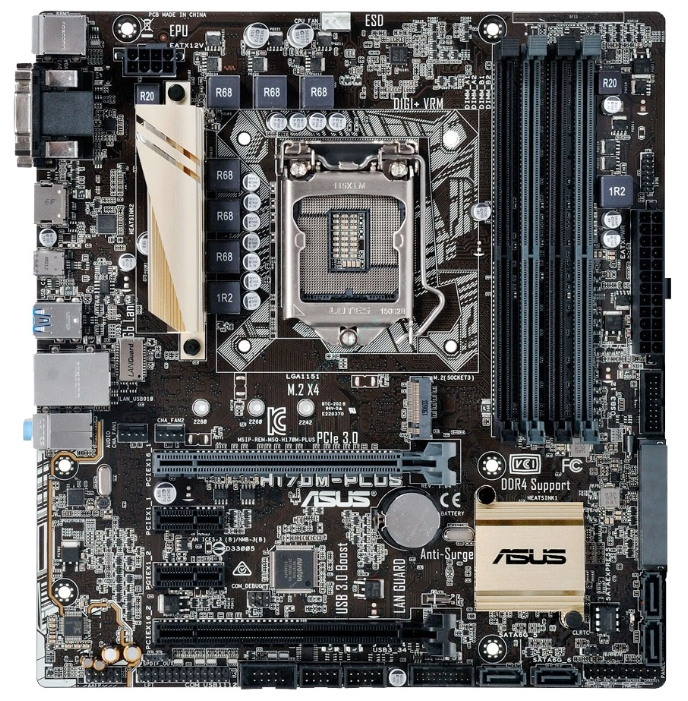 Материнская плата ASUS H170M-PLUS LGA1151  фото 1 — HTPC-Home.ru