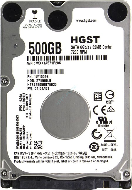 Жесткий диск 500Gb SATA HGST Travelstar Z7K500.B HTS725050B7E630 2.5" фото 1 — HTPC-Home.ru