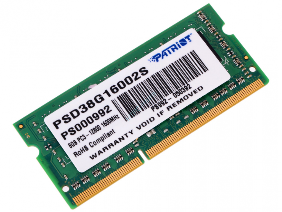 Оперативная память 8Gb Patriot PSD38G16002S DDR3 1600 SODIMM  фото 1 — HTPC-Home.ru