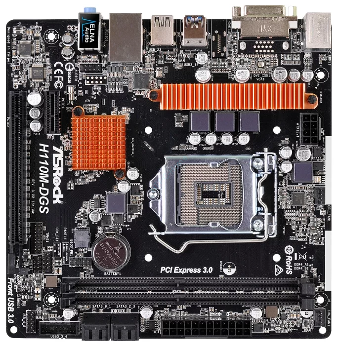 Материнская плата ASRock H110M-DGS R3.0 S1151 фото 1 — HTPC-Home.ru