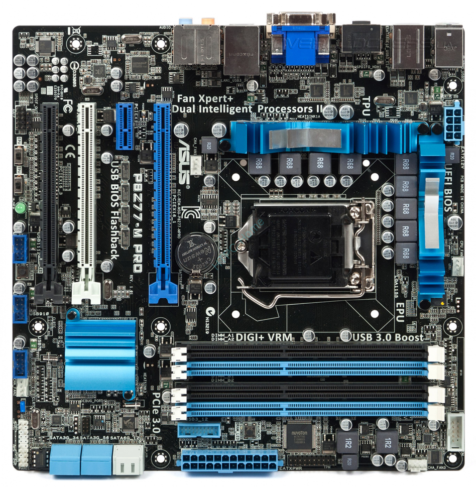 Материнская плата ASUS P8Z77-M PRO LGA1155 < Z77 > 3xPCI-E+Dsub+DVI+HDMI+GbLAN SATA RAID MicroATX 4DDR3 фото 1 — HTPC-Home.ru