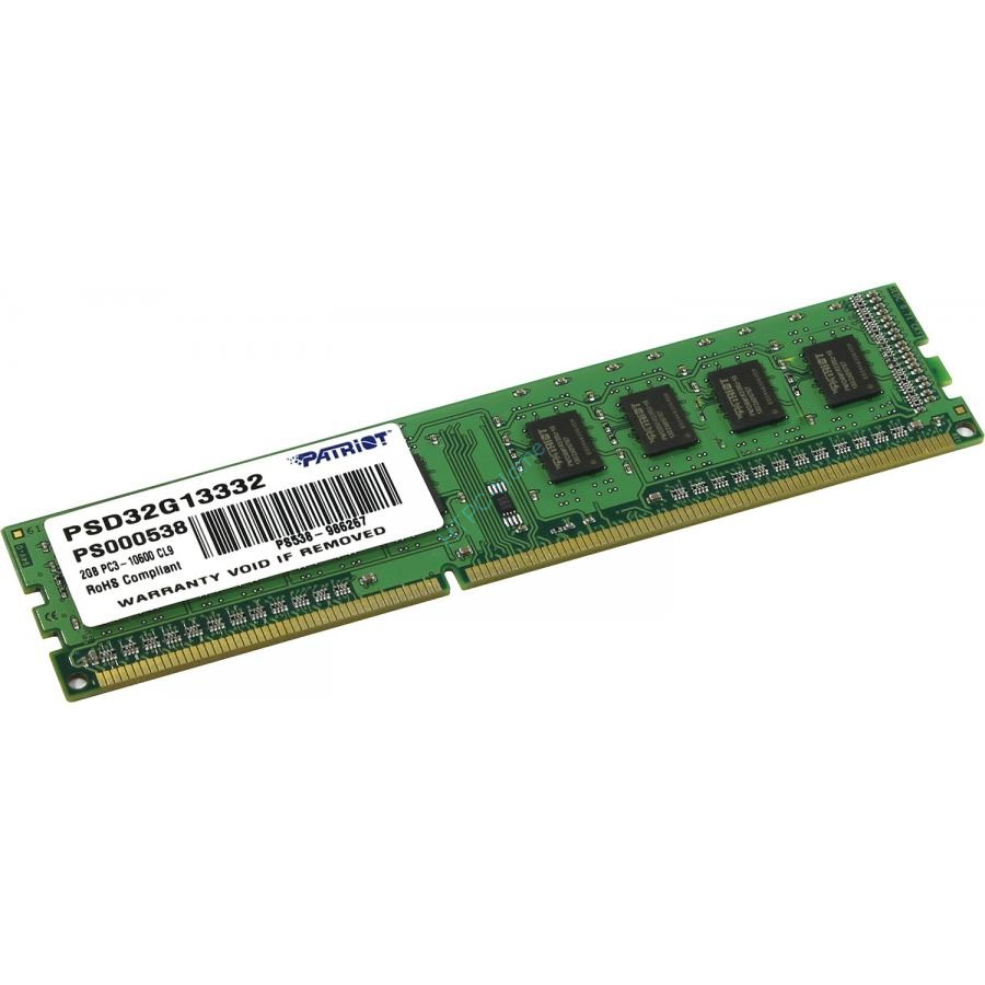 Оперативная память 2Gb Patriot DIMM  PC3-10600 1333MHz PSD32G133381 фото 1 — HTPC-Home.ru
