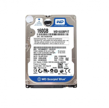 Жесткий диск  160Gb Western Digital Scorpio Blue WD1600BPVT 2.5&quot; 5400rpm 8Mb — HTPC-Home.ru