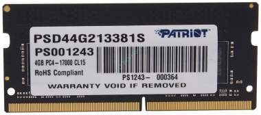 Оперативная память Patriot Memory PSD44G213381S DDR4 2133 SO-DIMM — HTPC-Home.ru