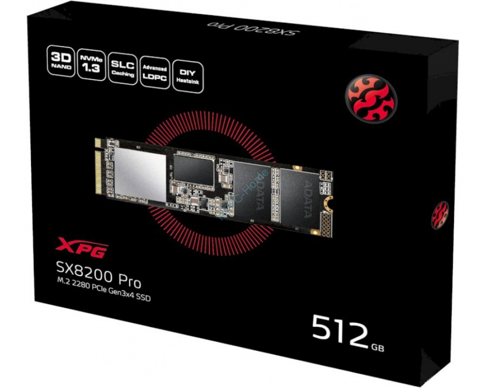 Твердотельный накопитель 512GB ADATA XPG SX8200 Pro ASX8200PNP-512GT-C  фото 1 — HTPC-Home.ru