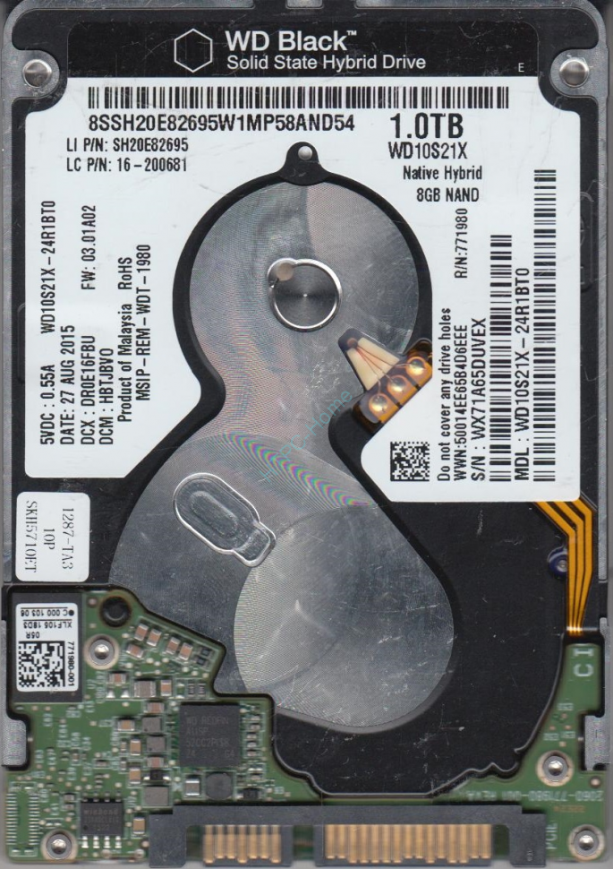 Жесткий диск 1TB Black HDD/SSD Hybrid Drive WDC WD10S21X-24R1BT0-SSHD-8GB  фото 1 — HTPC-Home.ru